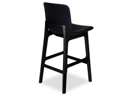 Bar Bench Seat Height 74cm  - Black Seat - Black Ash legs image