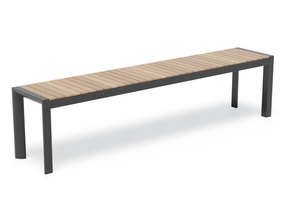 Outdoor Bench Teak Charcoal