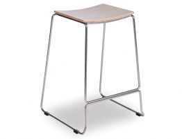 Ardent Stool - Brushed Steel - Natural