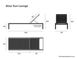 Alvor Sun Lounge Dimensions