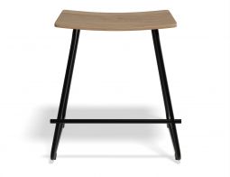 Hudson Lowstool Blackframe Naturaloak Front