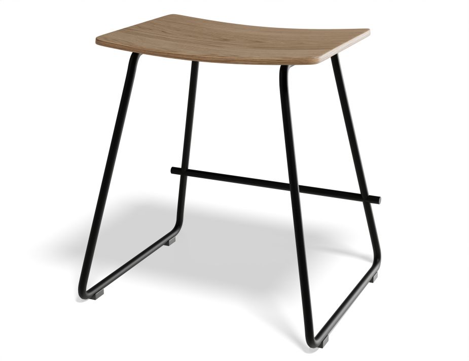 Hudson Lowstool Blackframe Naturaloak Back