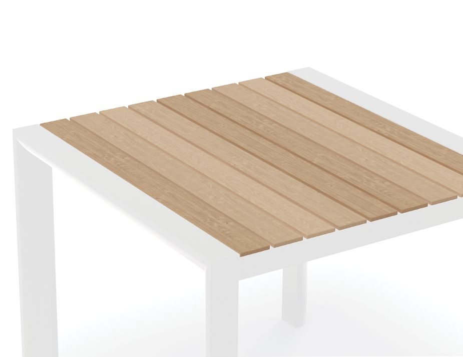 Wood Top Outdoor Dining Table