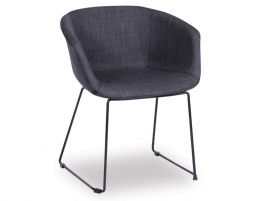 Lonsdale Armchair - Black Sled - Charcoal Fabric