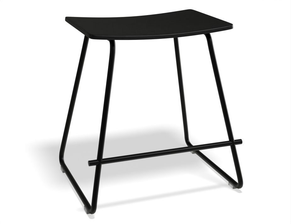 Hudson Low Stool with Black Oak Seat Frame