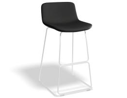 Umbria Stool - White - Storm Grey Charcoal Fabric 