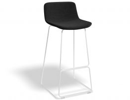 Umbria Modern Bar Stool White Frame Grey Seat