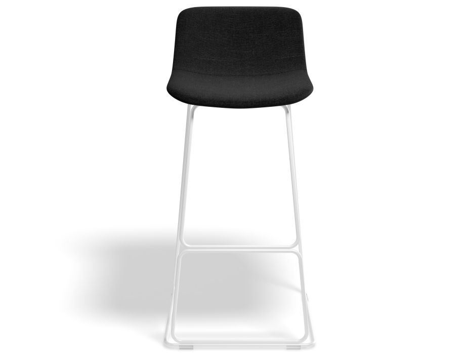 Umbria Stool 77cm Charcoalseat Whiteframe Front