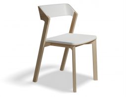 Merano Natural Oak Diningchair White Pad