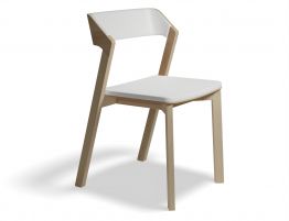 Merano Chair - Natural Oak - White Pad - by TON
