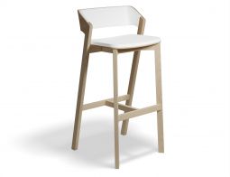 Bar Merano Natural New Oak Barstool White Pad 1