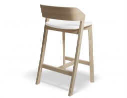 Merano Natural Oak Counterstool White Pad Back