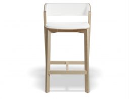 Merano Natural Oak Counterstool White Pad Front