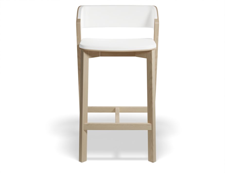 Merano Natural Oak Counterstool White Pad Front