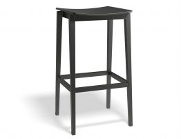 Stockholm Stool - Black Stain - Black Wood Seat - by TON
