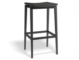 Stockholm Kitchen Stool - Black Stain - Black Pad - by TON