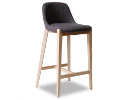 Avenue Stool - Natural - Charcoal fabric