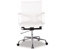 Replica Eame Management Low Back Office Chair White Leather