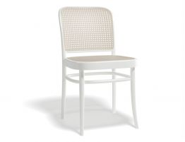 811 Hoffmann Chair - White - Cane Seat - Cane Backrest - by TON 