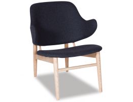 Maya Lounge Chair - Natural - Charcoal Fabric