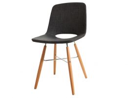 Wasowsky Chair - Natural - Charcoal Fabric