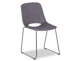 Wasowsky Chair - Black Sled -Charcoal Fabric
