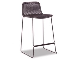 Timmy Stool - Black - Black Rattan 