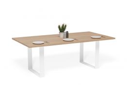 Odense Table - 210x110cm - Natural - White Steel Leg 