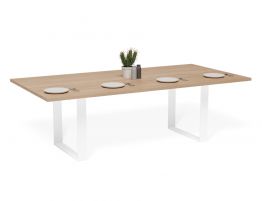 Odense Table - 240x120cm - Natural - White Steel Leg
