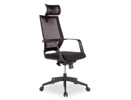 Mokum Office Chair with Headrest - Black - Black Padded Seat