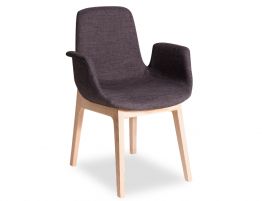 Ara Arm Chair - Natural - Charcoal Fabric