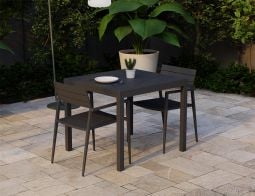 Halki 90 Square Charcoal Tucked Outdoor Dining Set Chair