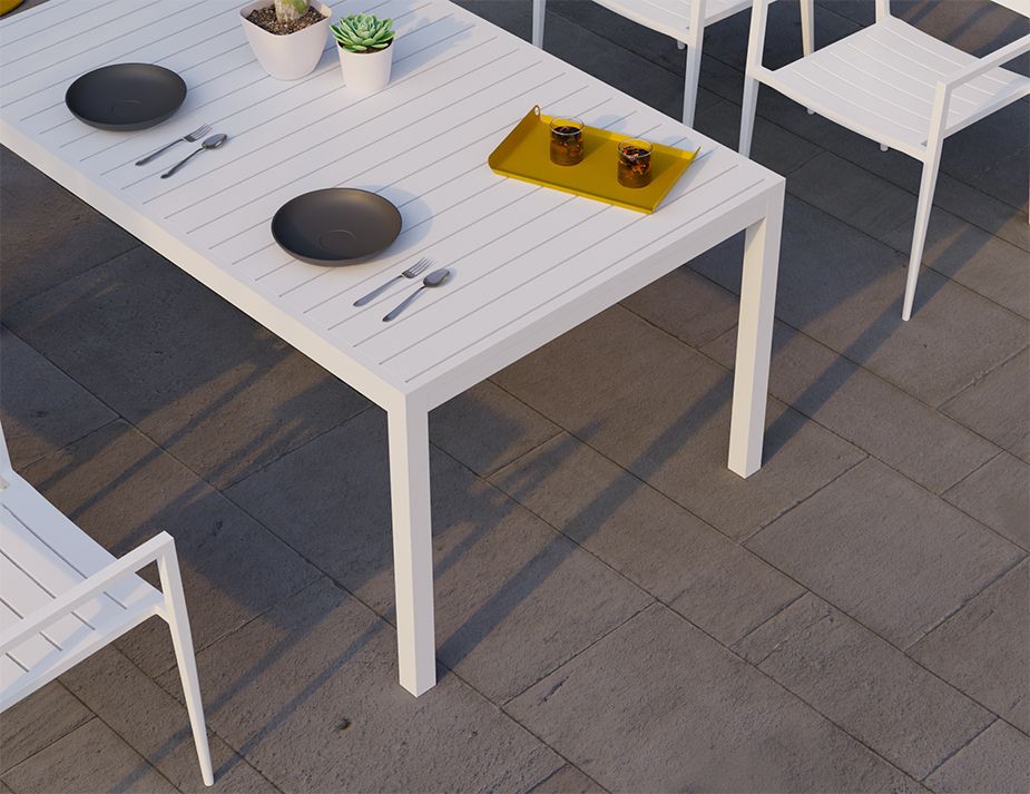 Halki White Detail Outdoor Dining Table