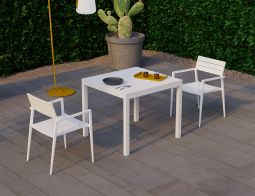 Halki Square Table White 2 Seater