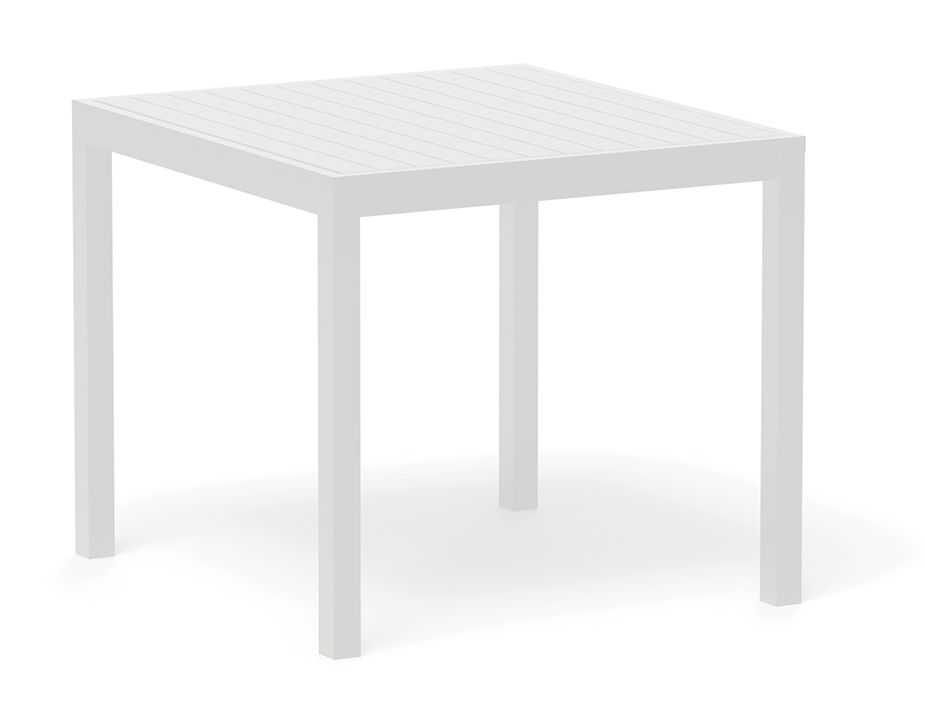 Compact Square 2 Seater Outdoor Halki Table in Matt White