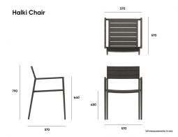 Halki Chair Measurements Dimension