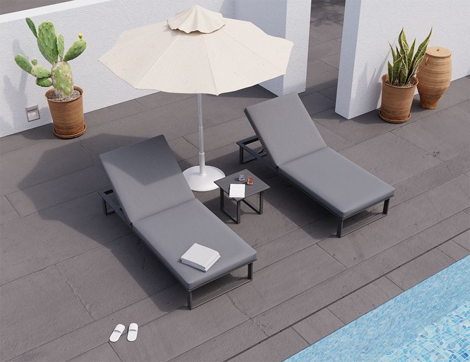 Outdoor Sun Lounge Charcoal