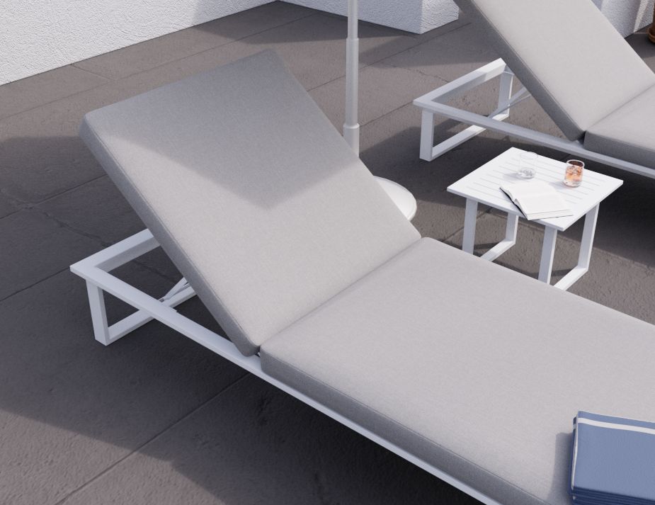 White aluminium sales sun lounge