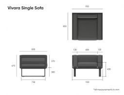 Vivara Single Sofa Measurements