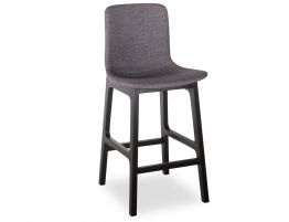 Ara Stool - Black - Grey Fabric