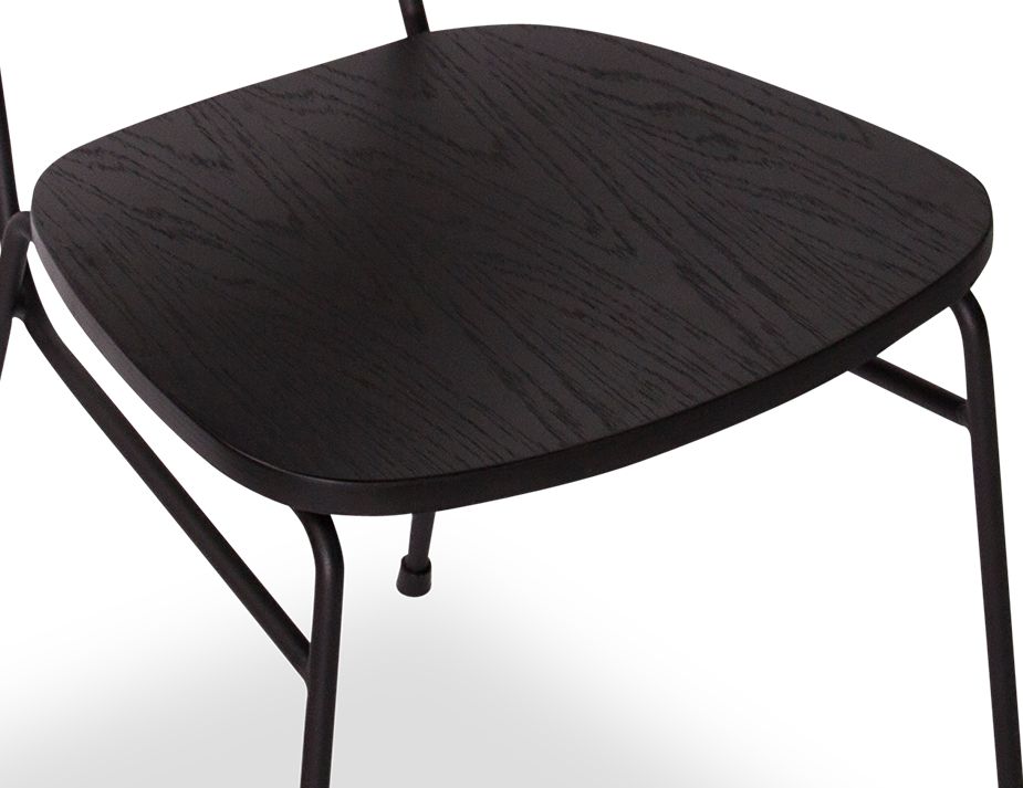 Archie Matte Black Stained Timber Seat