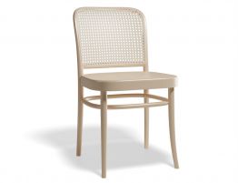 811 Hoffmann Chair - Natural - Wood Seat - Cane Backrest - by TON