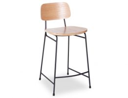 Archie Stool Black Frame - Natural Seat ***Clearance***