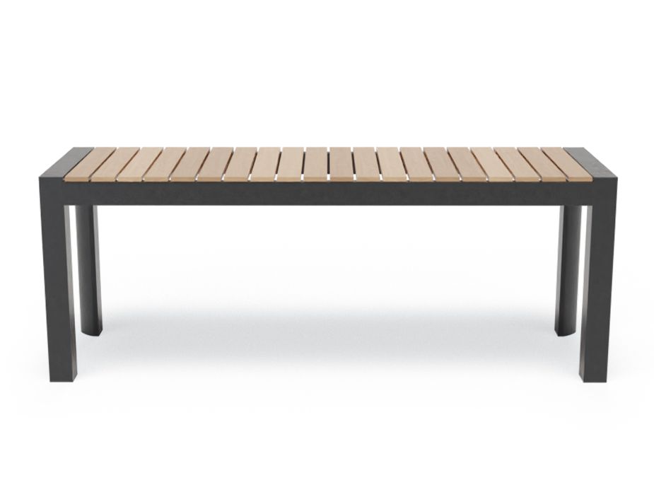 Outdoor Bench Teak Aluminum