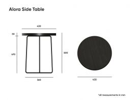 Alora Side Table Dimensions 2