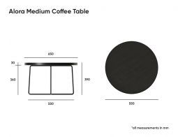 Alora Med Coffee Table Dimensions