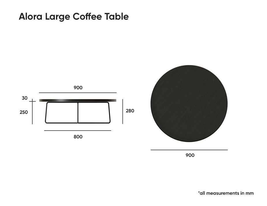 Alora Large Coffee Table Dimensions