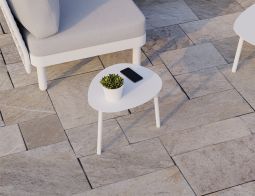 Small White Cetara Outdoor Side Table