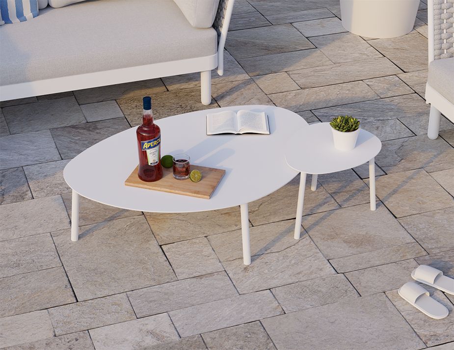 White Cetara Close Outdoor Tables