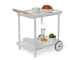 Drinks Trolley White Outdoor Furniture
